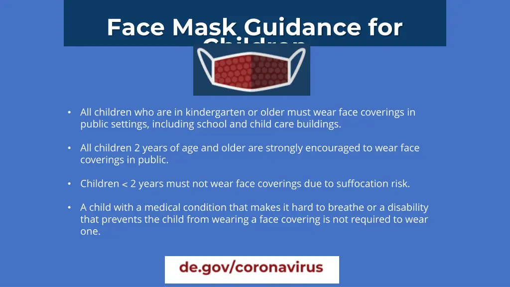 face mask guidance for children