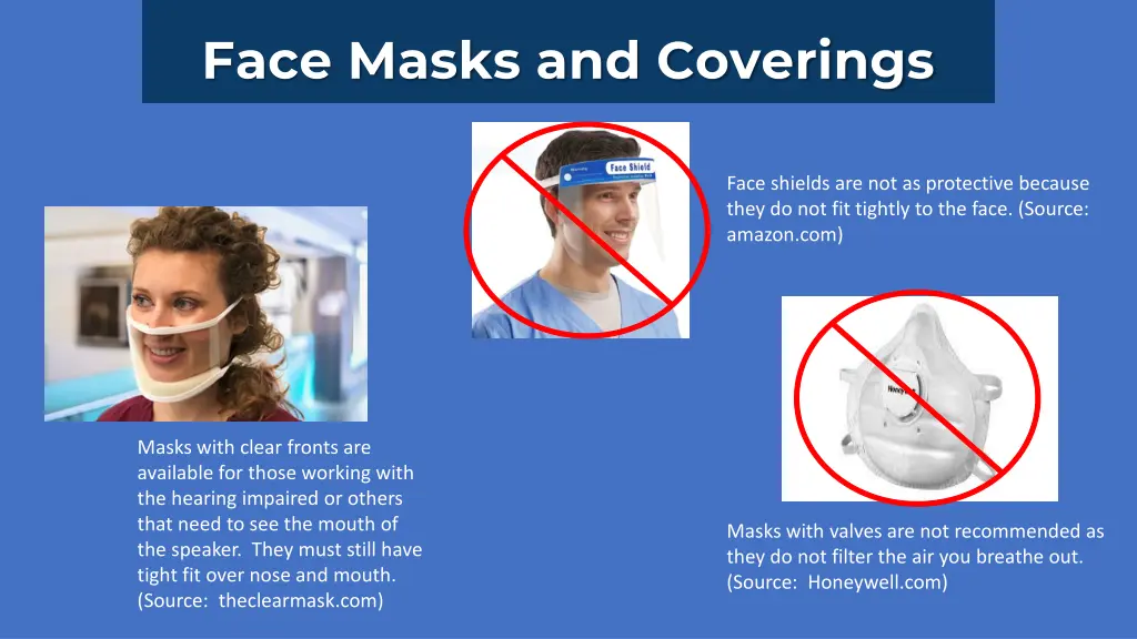 face masks and coverings