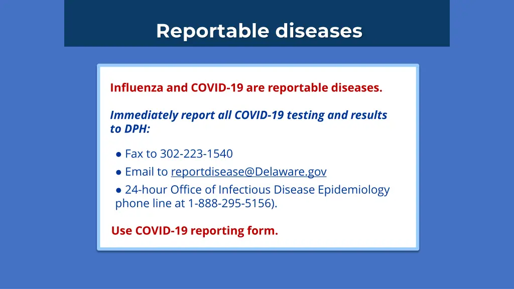 reportable diseases