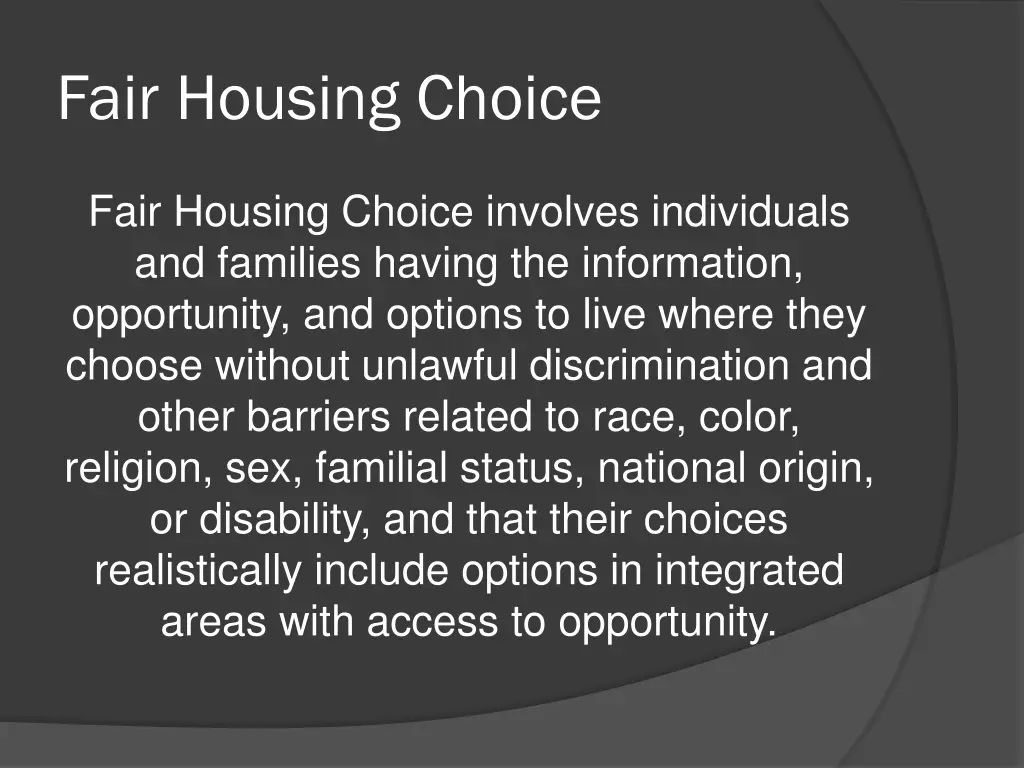 fair housing choice