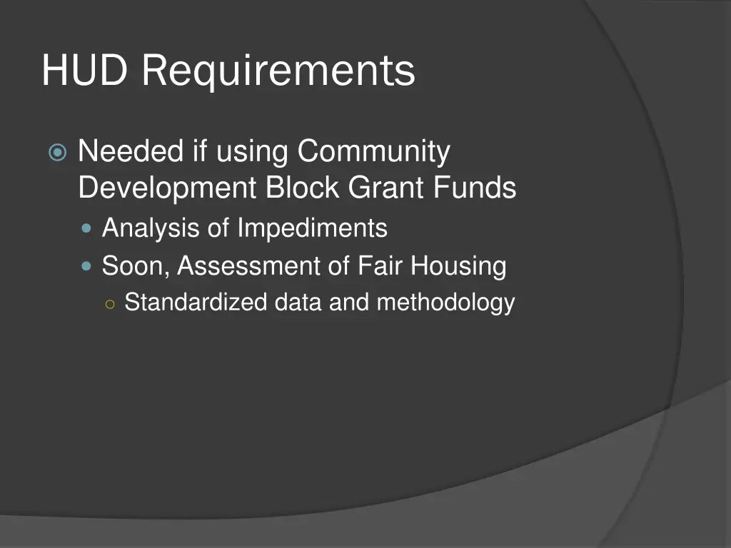 hud requirements