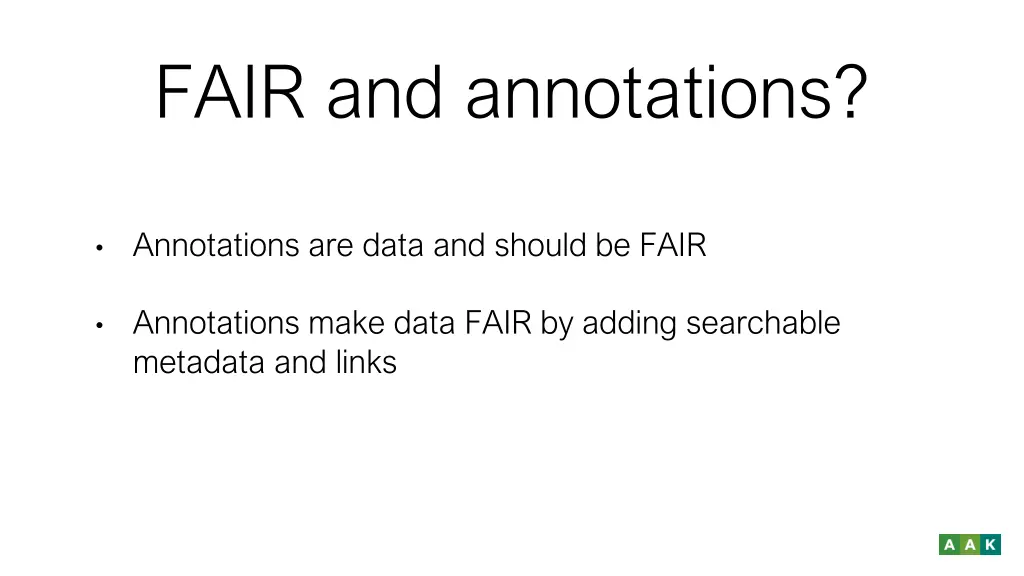 fair and annotations