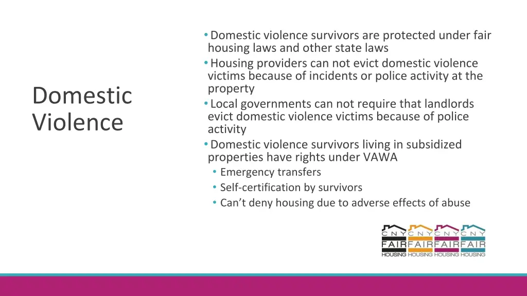 domestic violence survivors are protected under