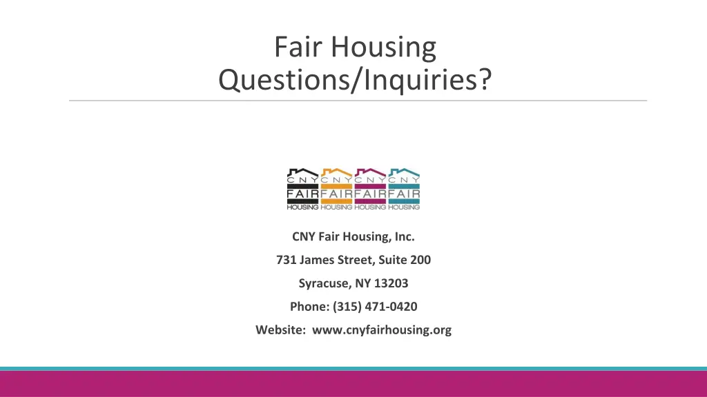 fair housing questions inquiries