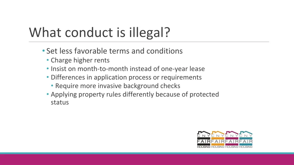 what conduct is illegal