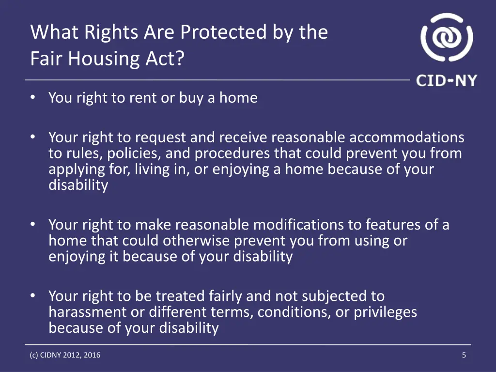 what rights are protected by the fair housing act