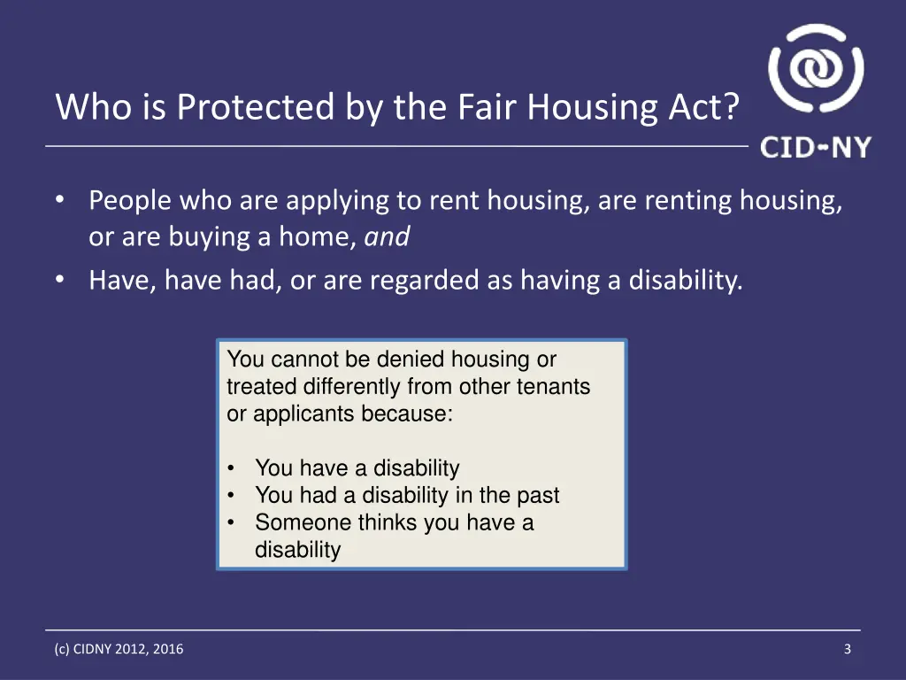 who is protected by the fair housing act