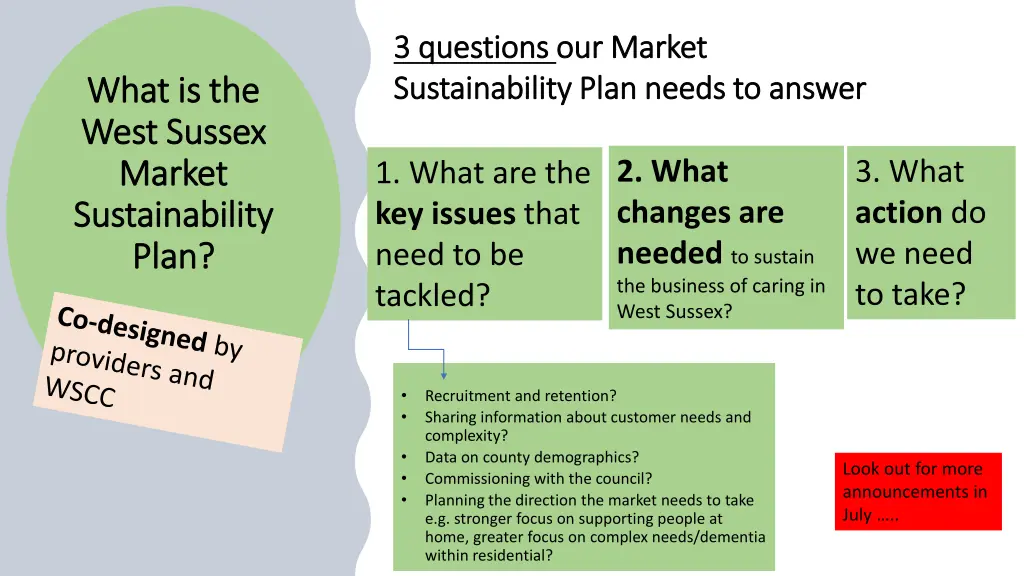 3 questions 3 questions our market sustainability