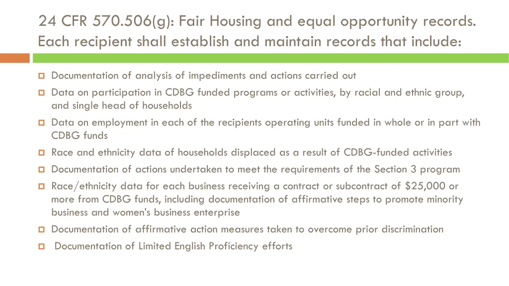 24 cfr 570 506 g fair housing and equal