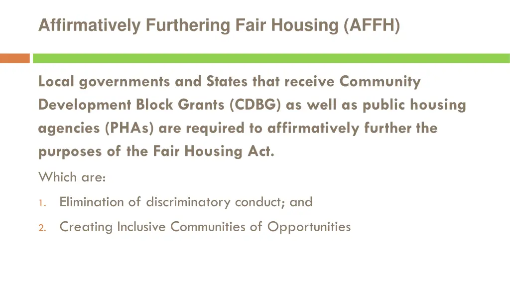 affirmatively furthering fair housing affh