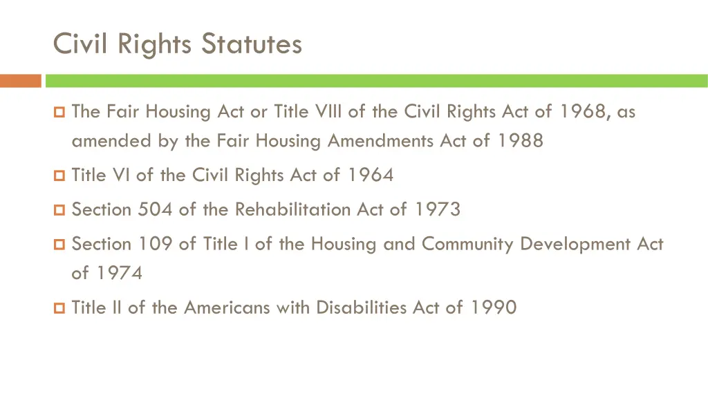 civil rights statutes