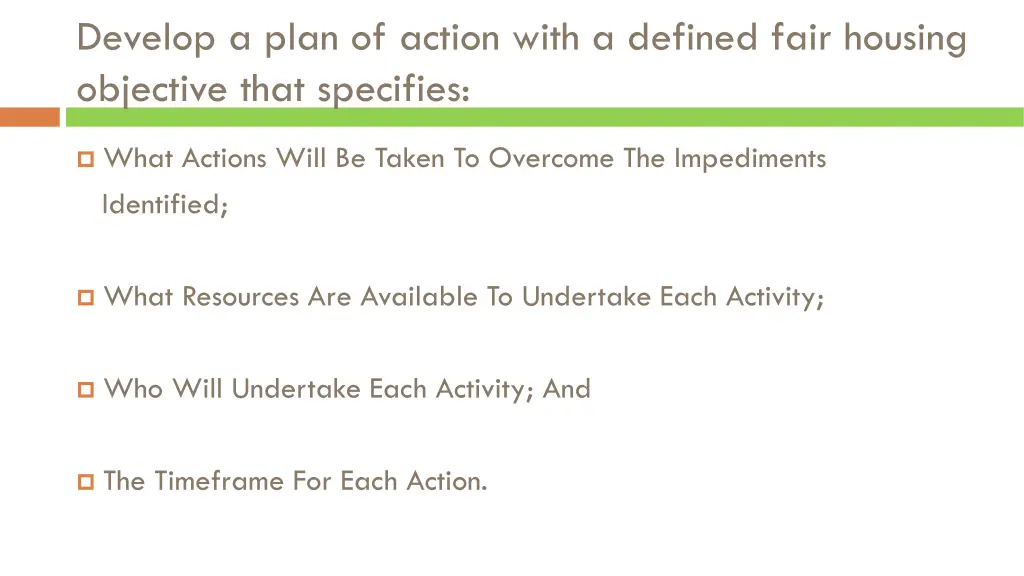 develop a plan of action with a defined fair