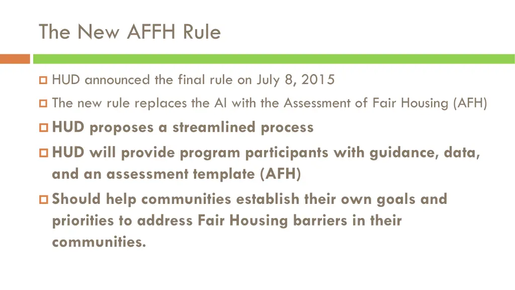 the new affh rule