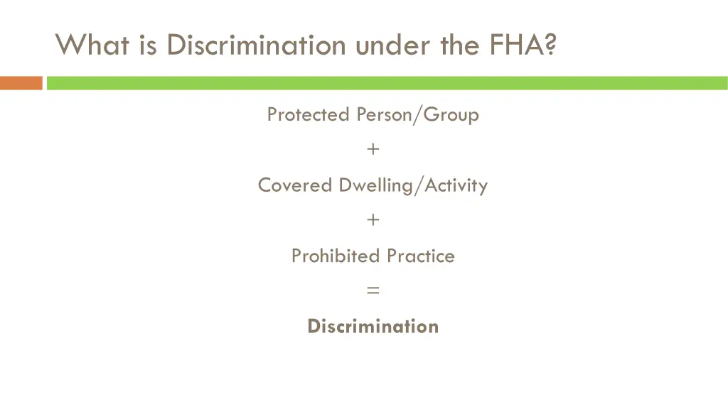 what is discrimination under the fha