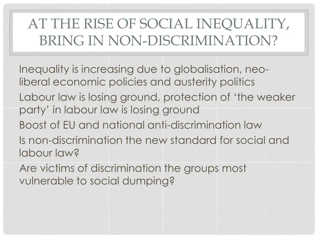 at the rise of social inequality bring