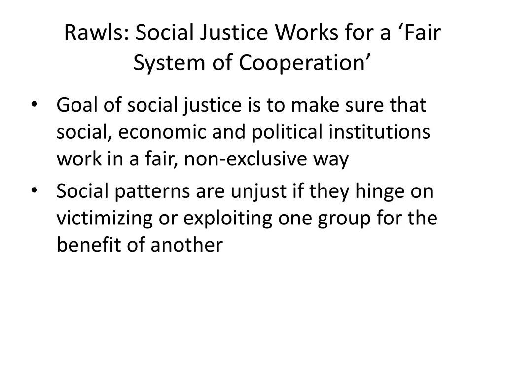 rawls social justice works for a fair system