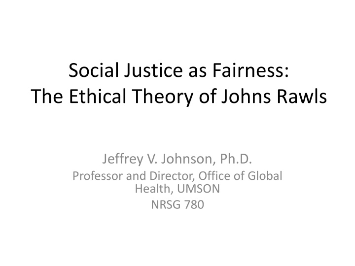 social justice as fairness the ethical theory