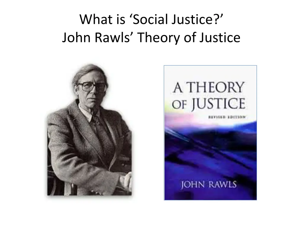 what is social justice john rawls theory