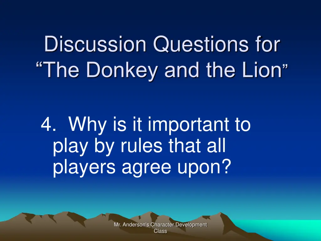 discussion questions for the donkey and the lion 3