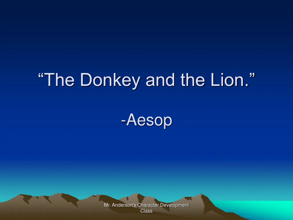 the donkey and the lion