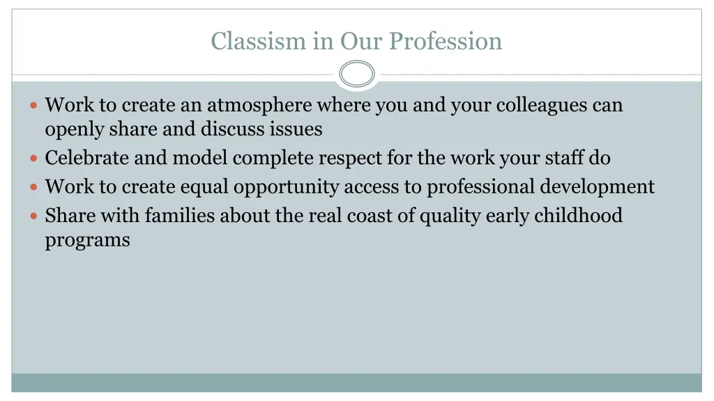 classism in our profession