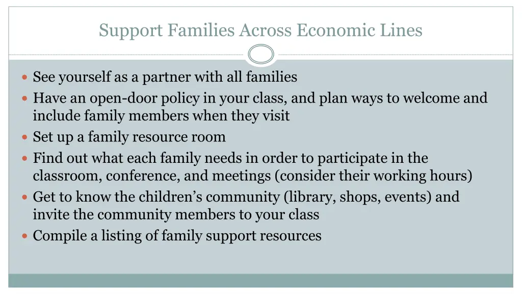 support families across economic lines