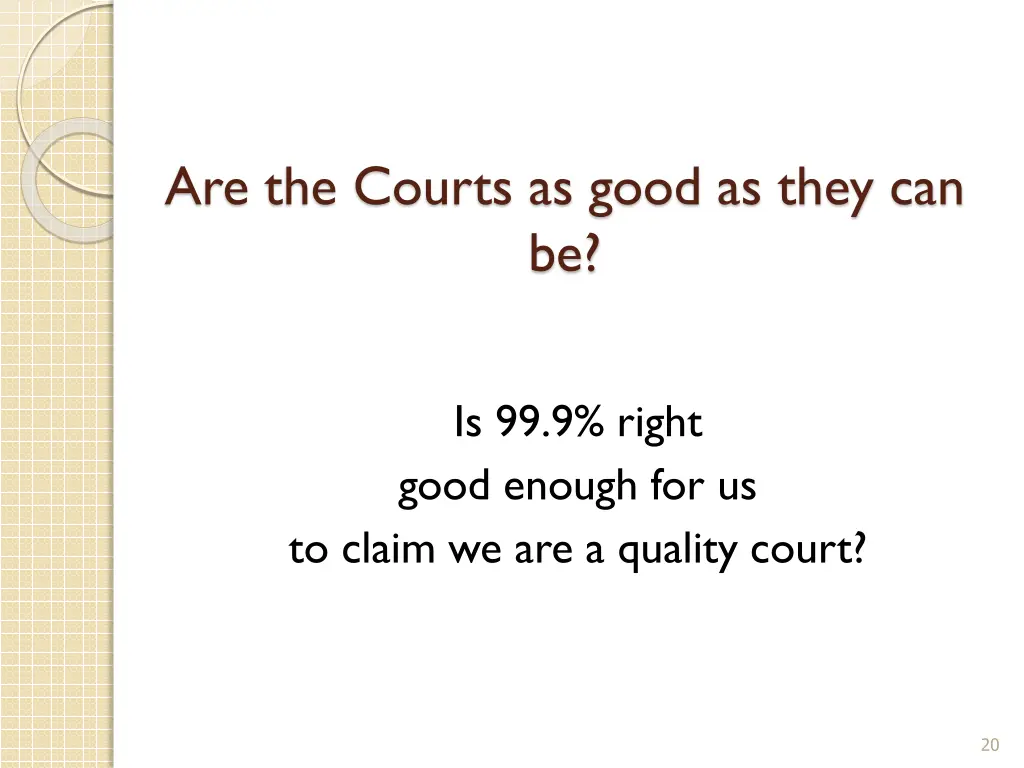 are the courts as good as they can be