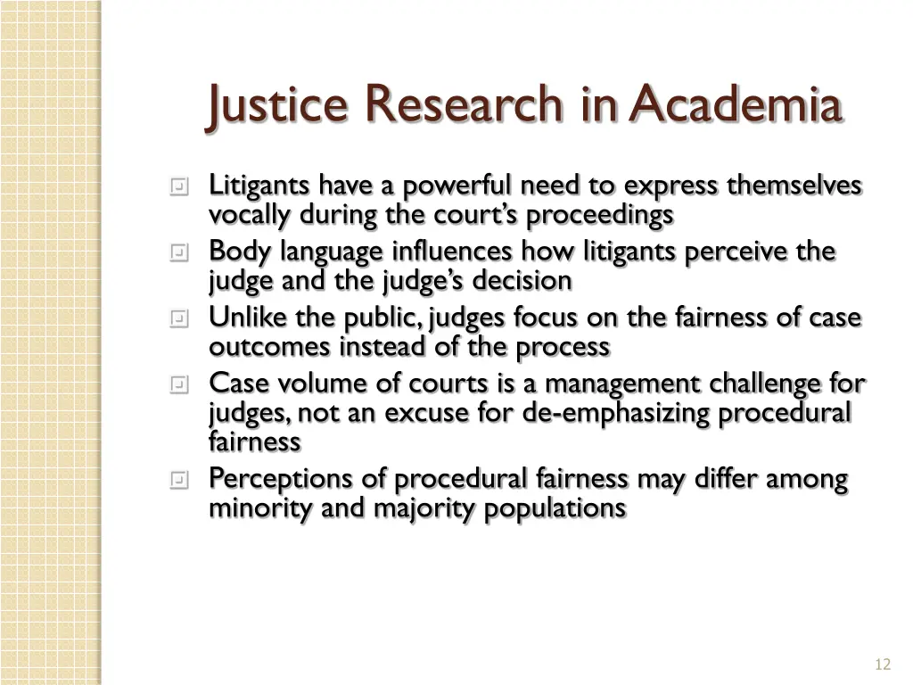 justice research in academia