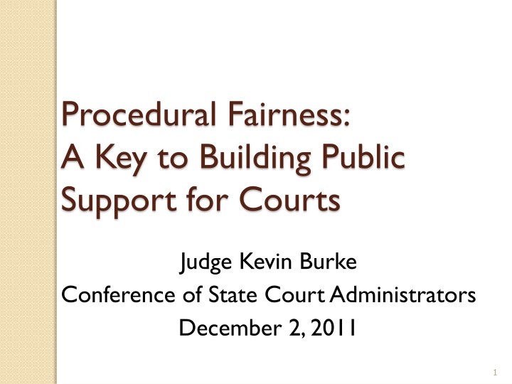 procedural fairness a key to building public