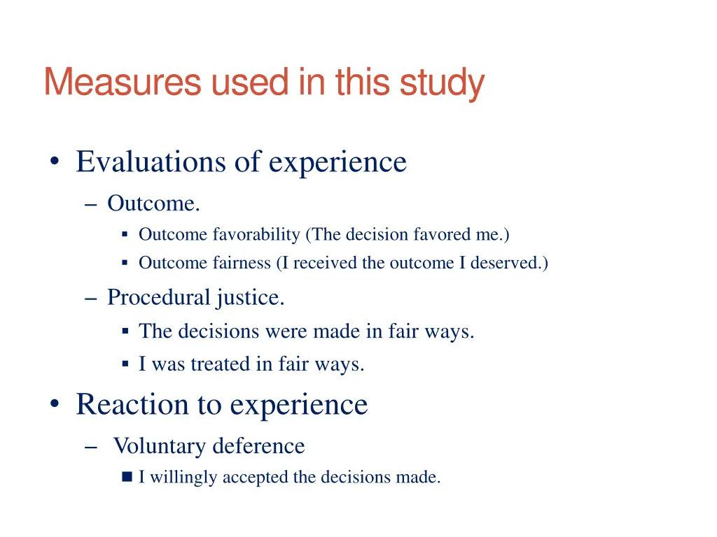 measures used in this study