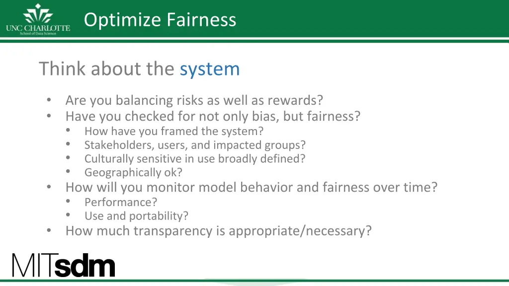 optimize fairness