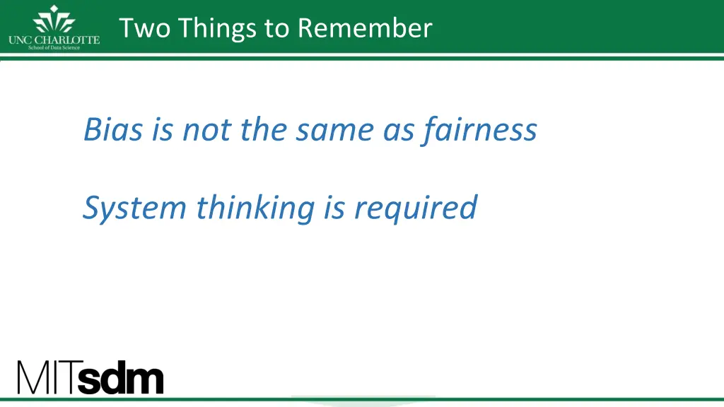 two things to remember