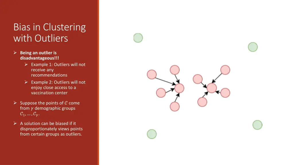 bias in clustering with outliers