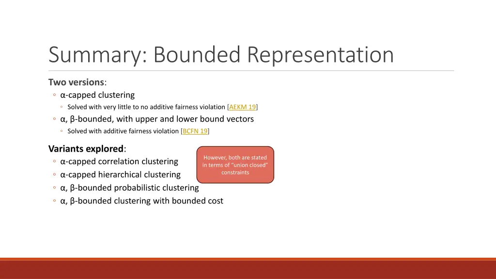 summary bounded representation