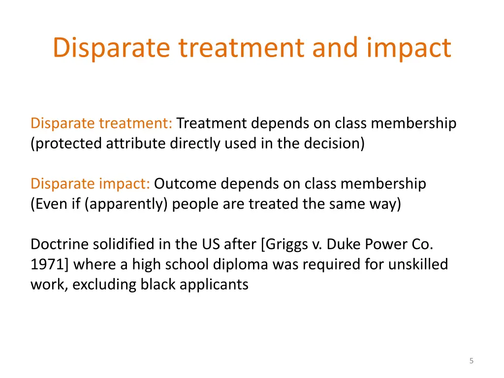 disparate treatment and impact