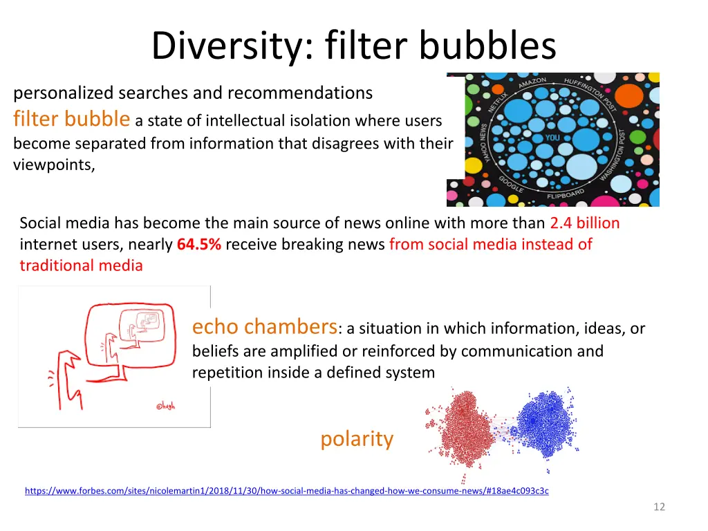 diversity filter bubbles