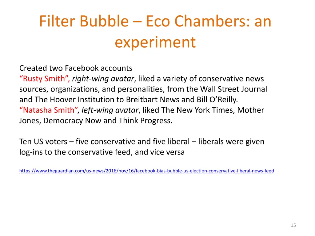 filter bubble eco chambers an experiment