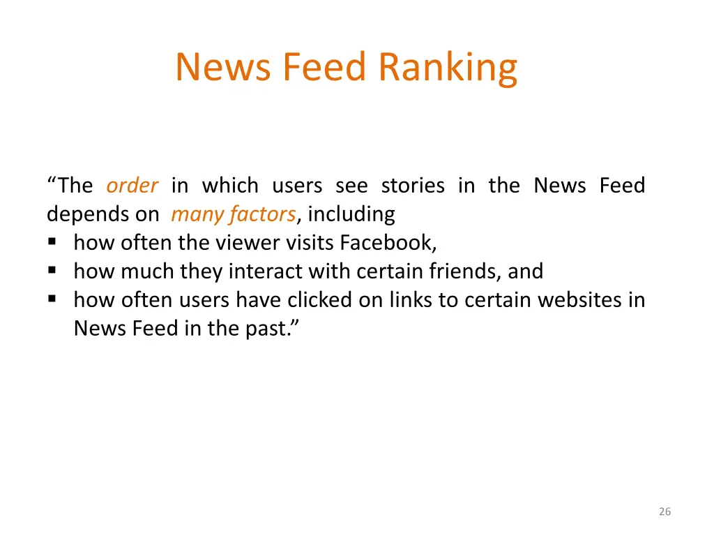 news feed ranking