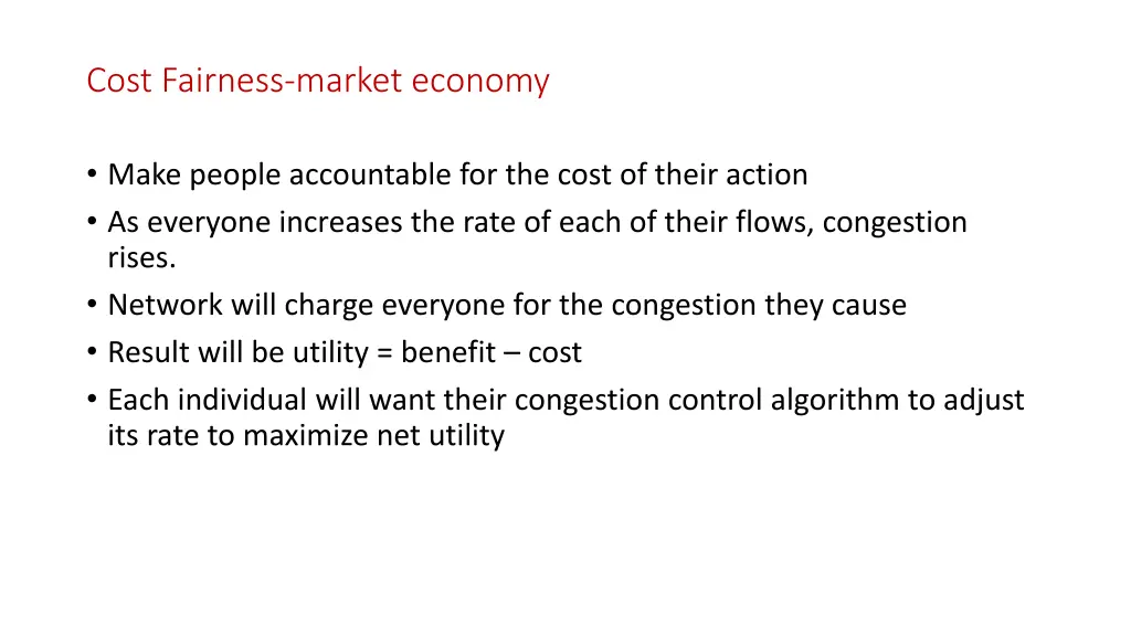 cost fairness market economy