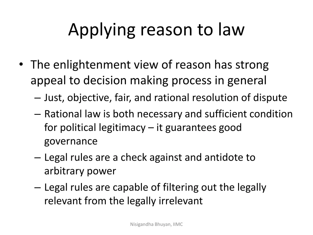 applying reason to law