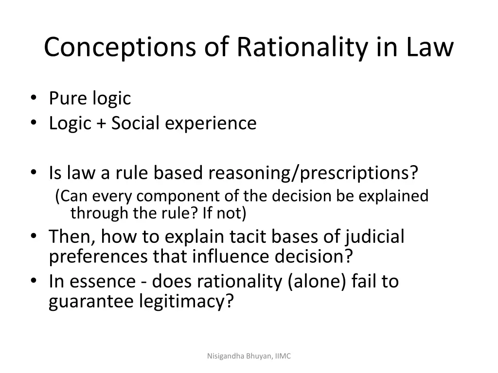 conceptions of rationality in law