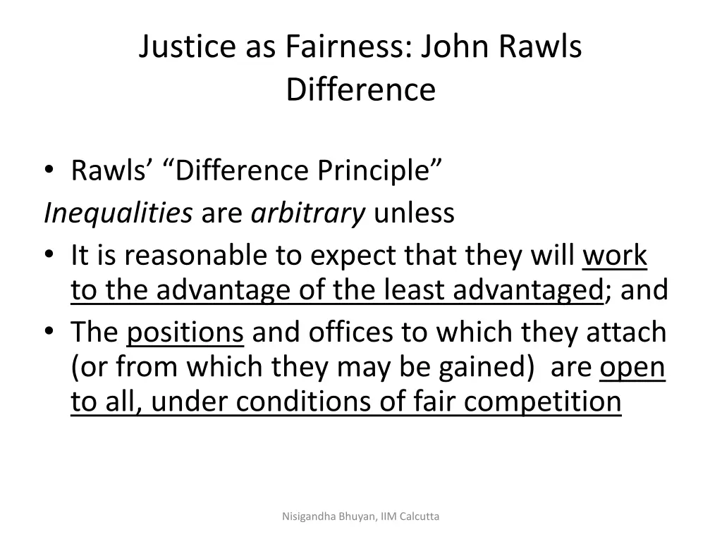 justice as fairness john rawls difference