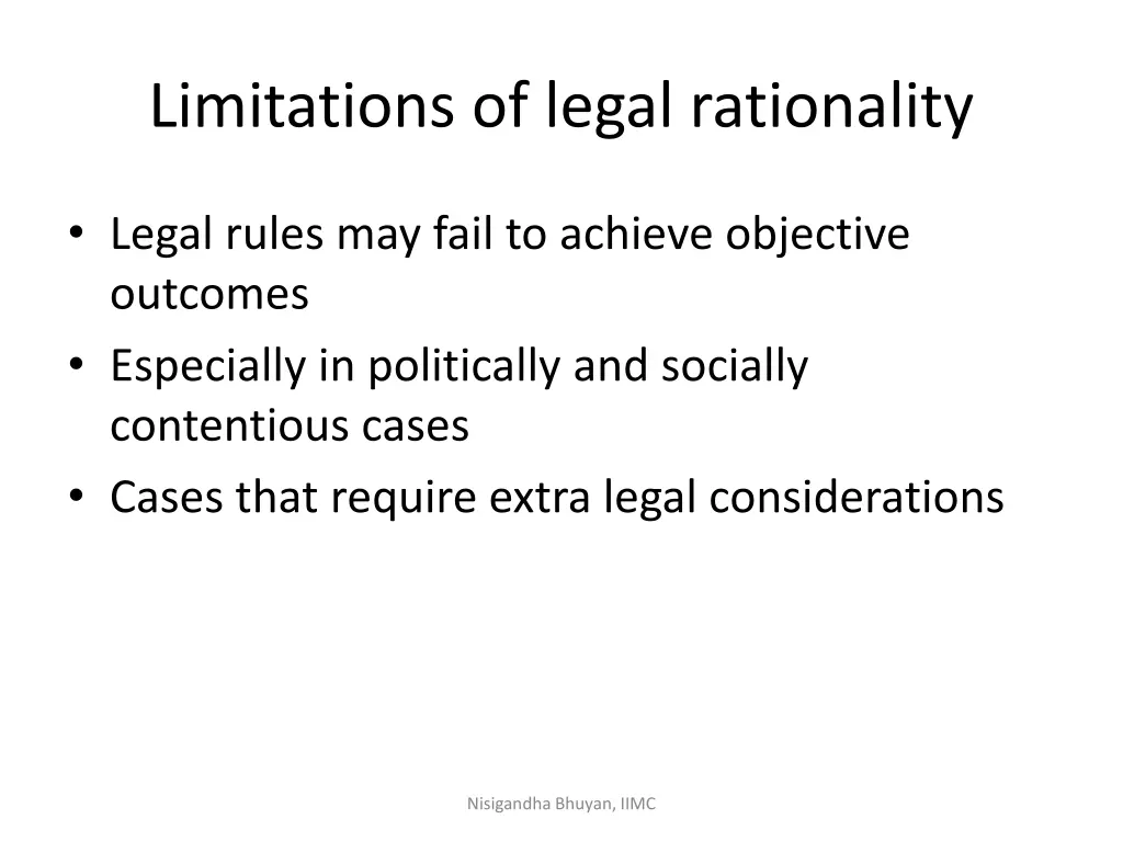 limitations of legal rationality