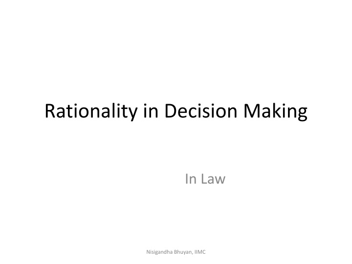 rationality in decision making