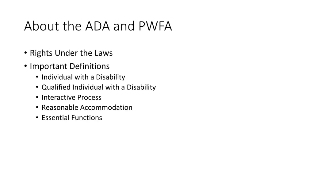 about the ada and pwfa