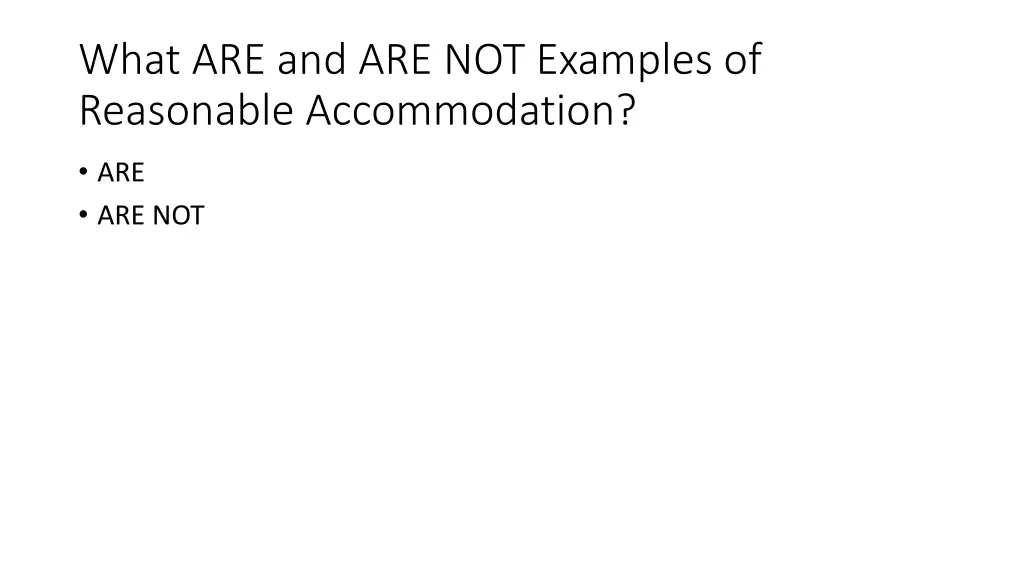 what are and are not examples of reasonable