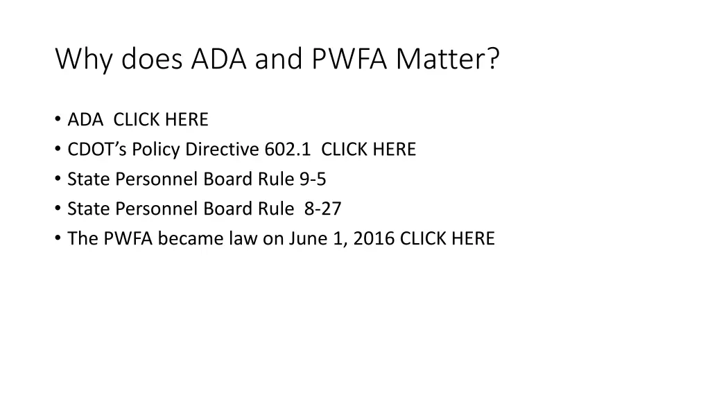 why does ada and pwfa matter