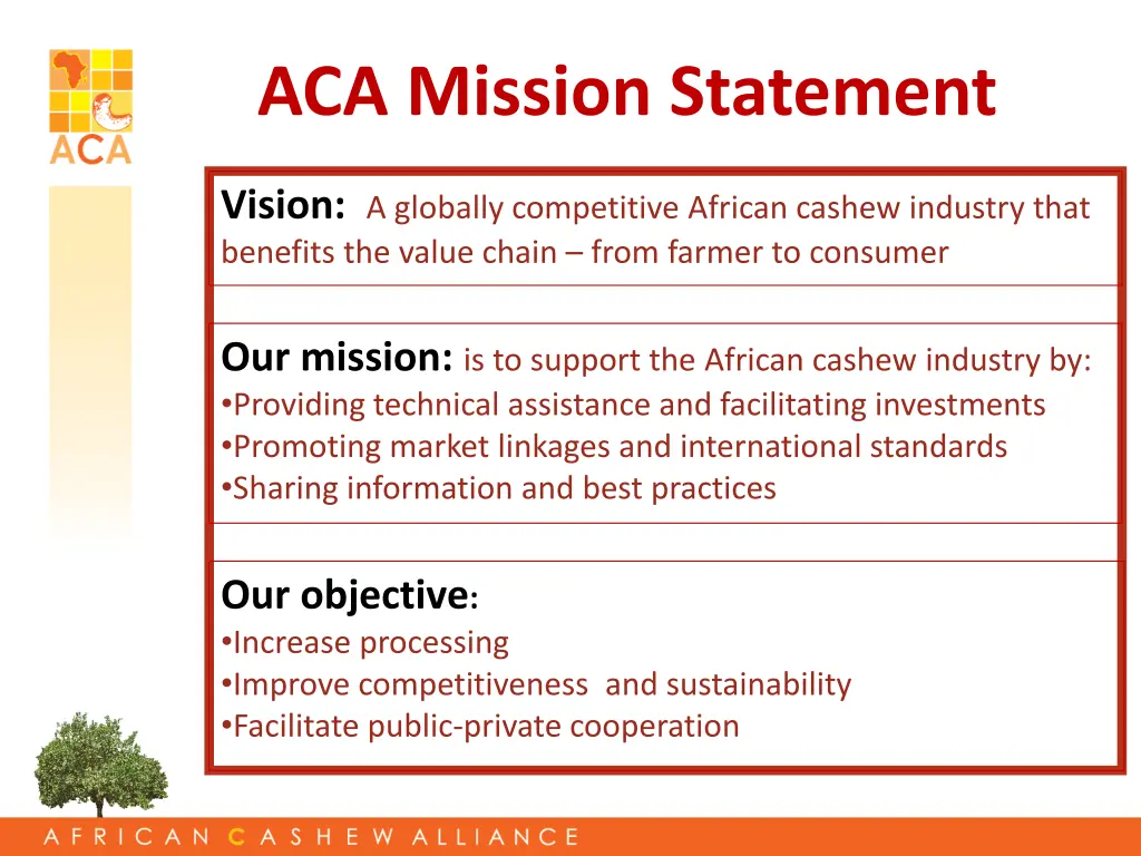 aca mission statement