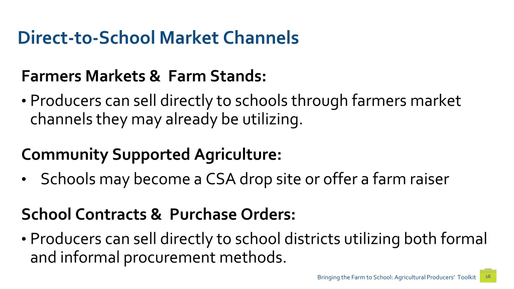 direct to school market channels