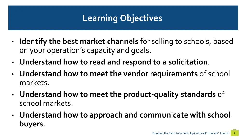 learning objectives